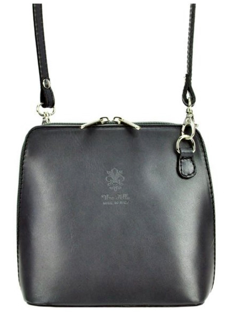 Kožená malá dámská crossbody kabelka tmavá šedá Kožená malá dámská crossbody kabelka tmavá šedá