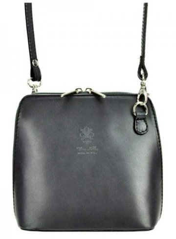 Kožená malá dámská crossbody kabelka tmavá šedá Kožená malá dámská crossbody kabelka tmavá šedá
