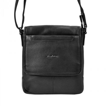 Kožená černá pánská crossbody taška Pierre Andreus 23 x 23 cm Kožená černá pánská crossbody taška Pierre Andreus 23 x 23 cm