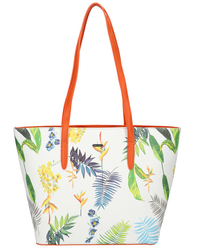 DAVID JONES Oranžová dámská kabelka přes rameno v květovaném designu 6306-4 DAVID JONES Oranžová dámská kabelka přes rameno v květovaném designu 6306-4