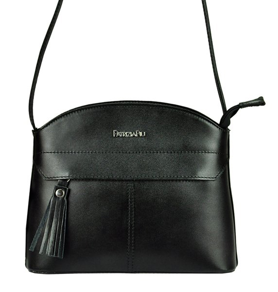 Kožená crossbody dámská kabelka Patrizia Piu černá Kožená crossbody dámská kabelka Patrizia Piu černá