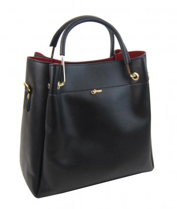 Černo-červená elegantní dámská kabelka S728 GROSSO Černo-červená elegantní dámská kabelka S728 GROSSO