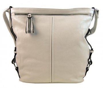 Moderní velká crossbody kabelka 74-MH krémová Moderní velká crossbody kabelka 74-MH krémová