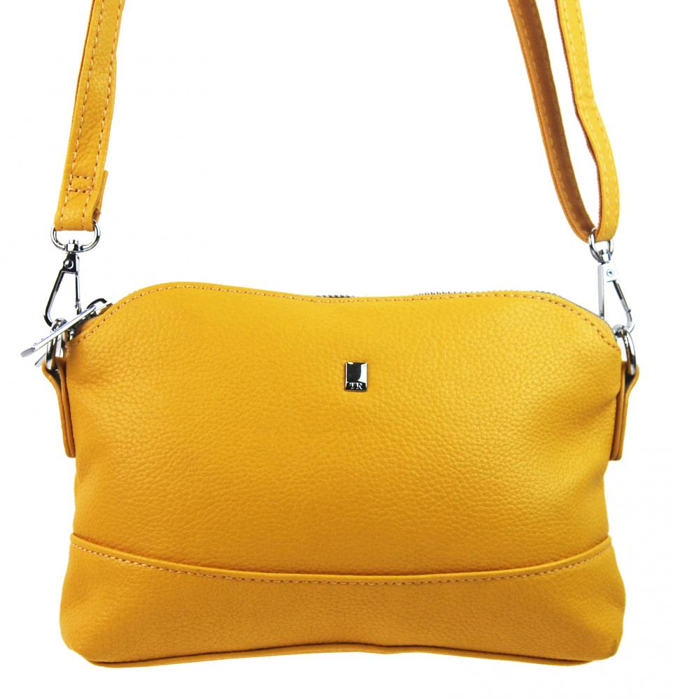 Žlutá crossbody dámská kabelka se třemi oddíly 5414-BB Žlutá crossbody dámská kabelka se třemi oddíly 5414-BB