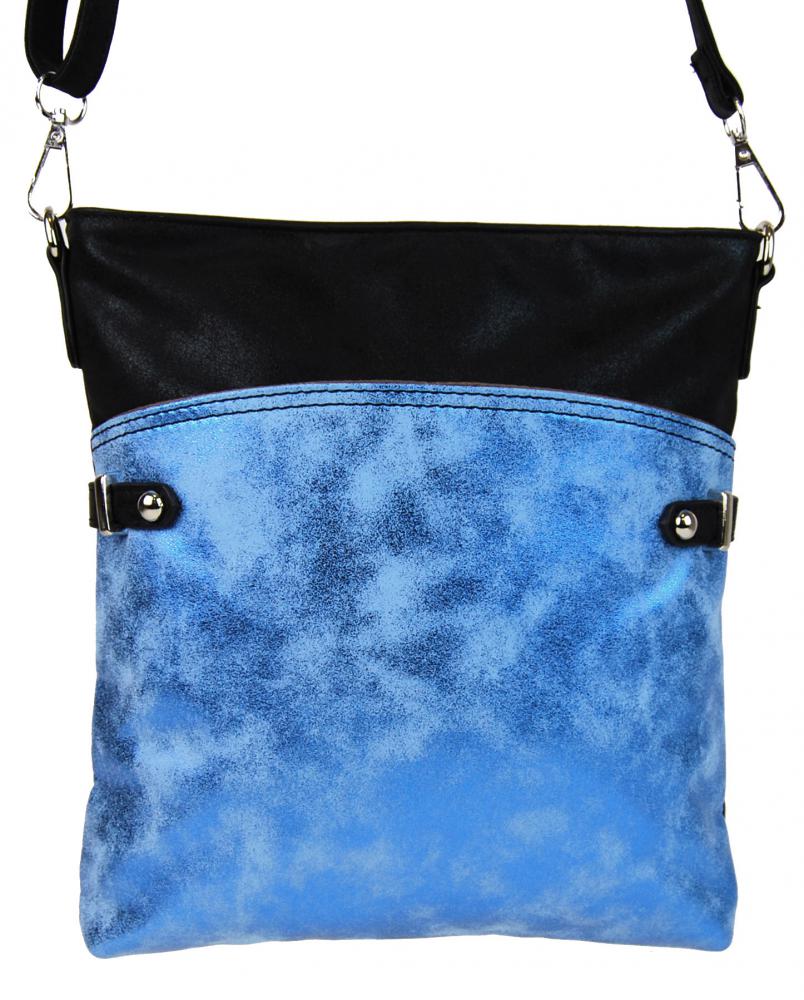 Elegantní malá dámská crossbody kabelka 16216 modro-černá Elegantní malá dámská crossbody kabelka 16216 modro-černá