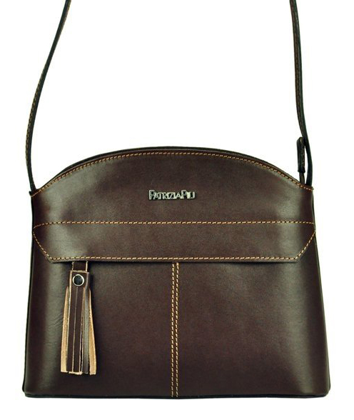 Kožená crossbody dámská kabelka Patrizia Piu kávová hnědá Kožená crossbody dámská kabelka Patrizia Piu kávová hnědá