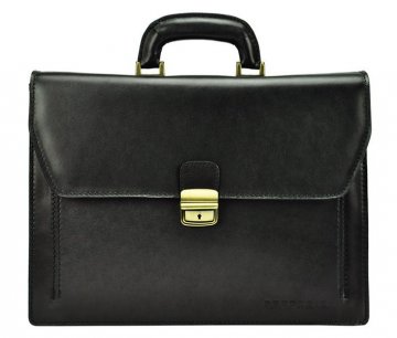 GREGORIO Kožená elegantní pánská aktovka černá GREGORIO Kožená elegantní pánská aktovka černá