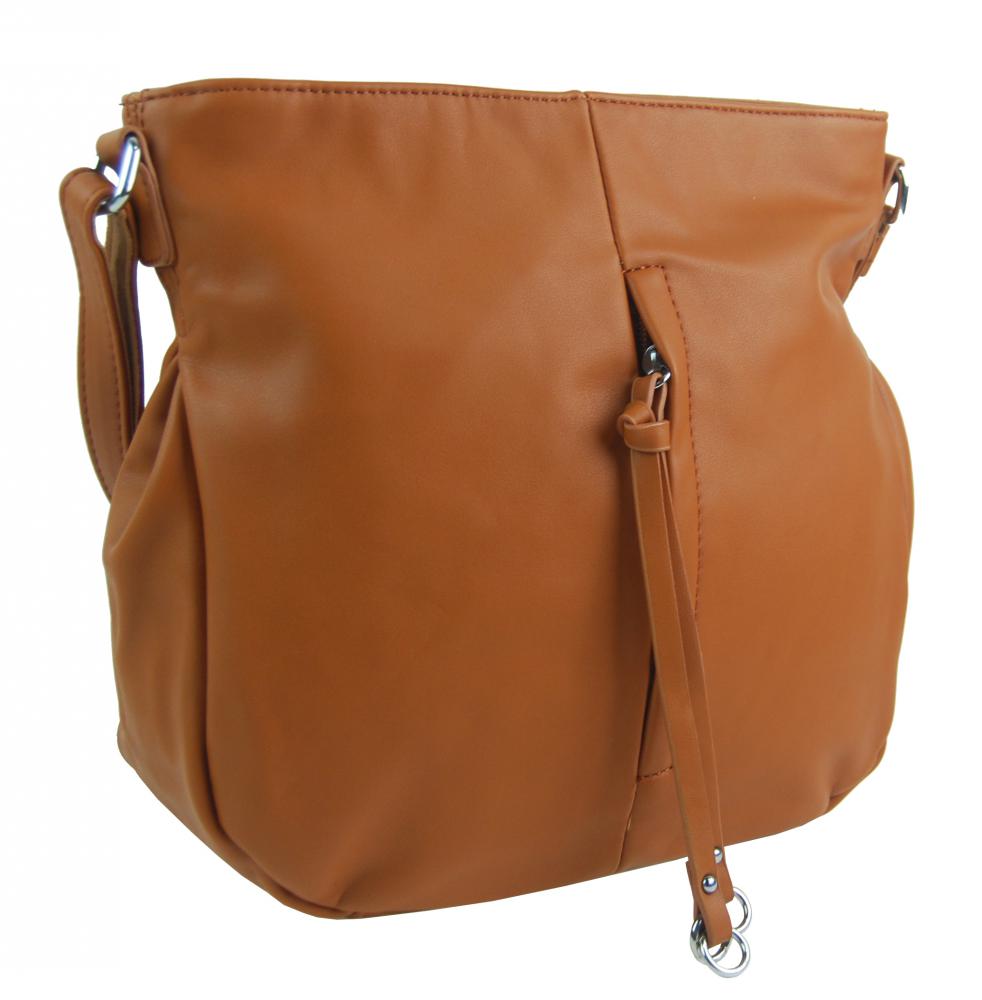 Hnědá středně velká crossbody dámská kabelka 5049-BB Hnědá středně velká crossbody dámská kabelka 5049-BB