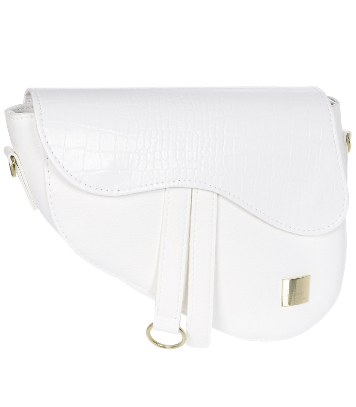 Luxusní bílá crossbody kabelka s kroko vzorem M301 GROSSO Luxusní bílá crossbody kabelka s kroko vzorem M301 GROSSO