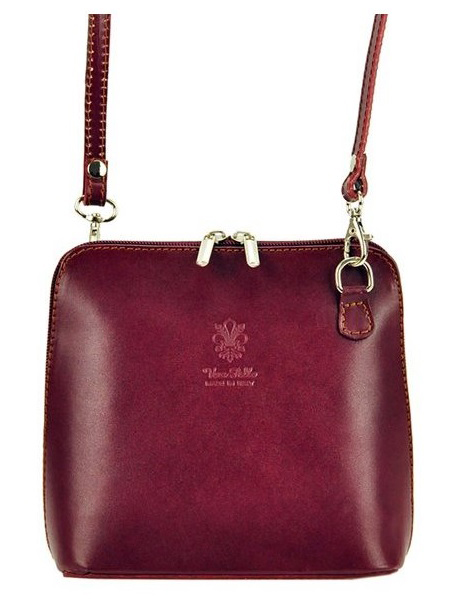 Kožená malá dámská crossbody kabelka bordová Kožená malá dámská crossbody kabelka bordová