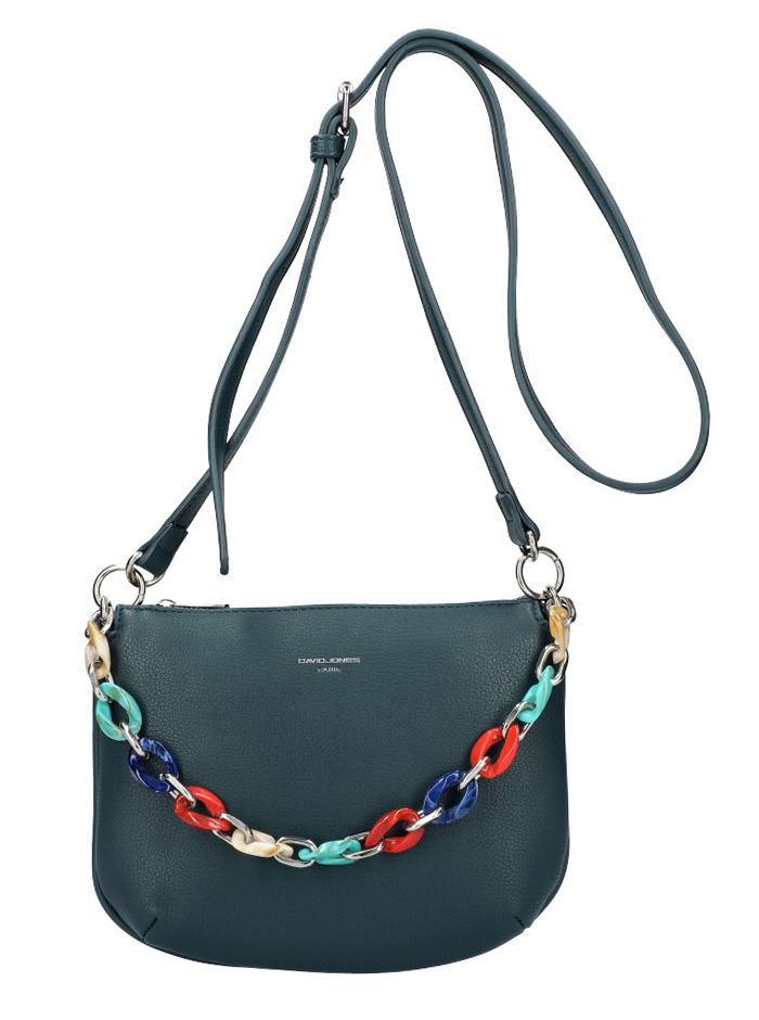 DAVID JONES Petrolejová matná dámská crossbody kabelka CM5841 DAVID JONES Petrolejová matná dámská crossbody kabelka CM5841