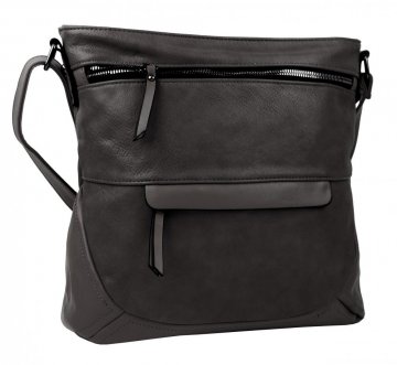 Tmavě šedá crossbody dámská kabelka střední velikosti T5069 Tmavě šedá crossbody dámská kabelka střední velikosti T5069