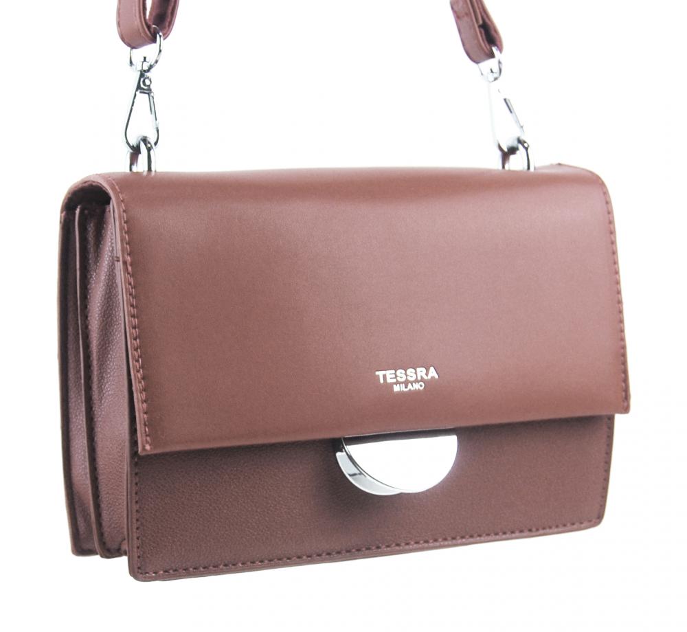 Starorůžová menší crossbody dámská kabelka s klopou 4995-TS Starorůžová menší crossbody dámská kabelka s klopou 4995-TS