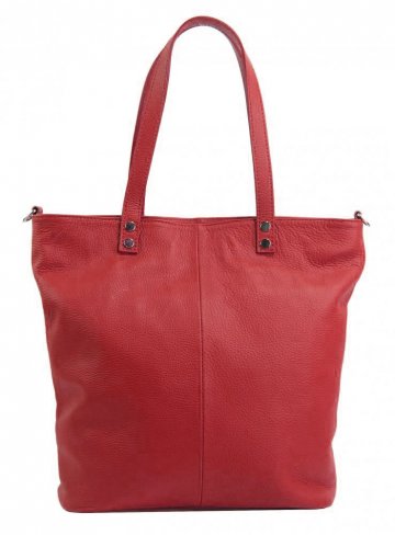 Kožená velká dámská shopper kabelka Juliette červená Kožená velká dámská shopper kabelka Juliette červená