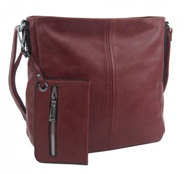 Bordová dámská středně velká crossbody kabelka 1911-BB Bordová dámská středně velká crossbody kabelka 1911-BB