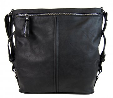 Moderní velká crossbody kabelka 74-MH černá Moderní velká crossbody kabelka 74-MH černá