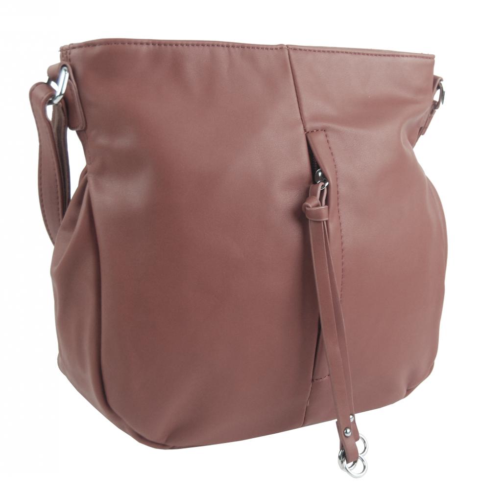 Starorůžová středně velká crossbody dámská kabelka 5049-BB Starorůžová středně velká crossbody dámská kabelka 5049-BB